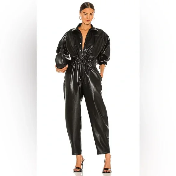 Agolde Vegan Leather Jumpsuit - Picture 1 of 12